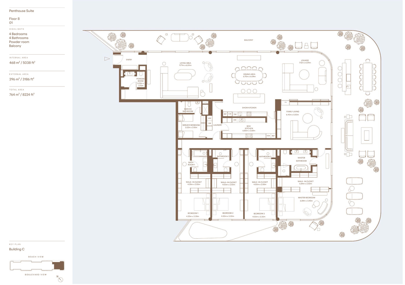 4 Bedroom Penthouses